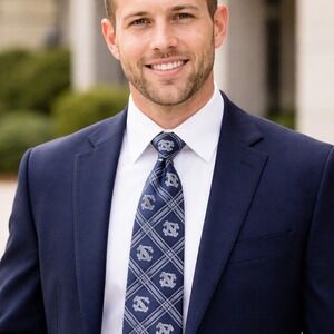 Eagles Wings UNC Tar Heels Mens Navy Blue Plaid Logo Necktie University NC